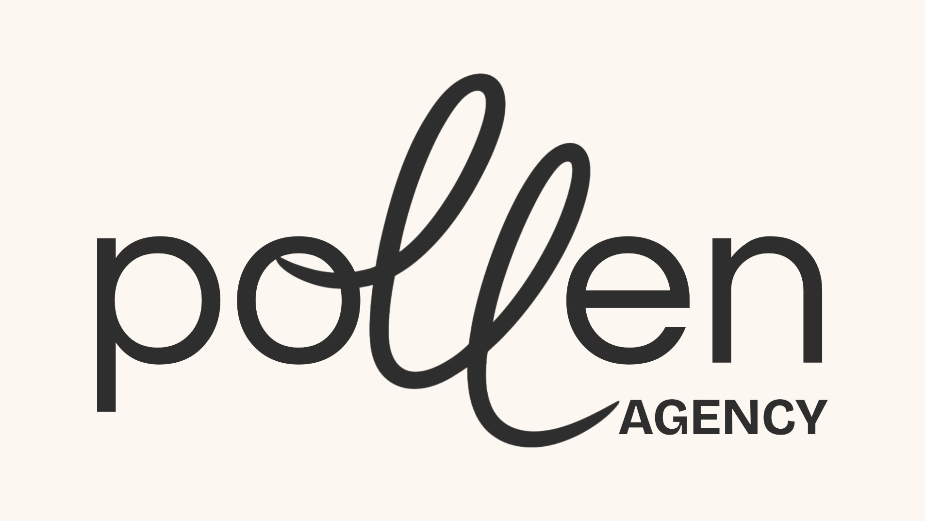 Logo Pollen Agency, le double l en boucle